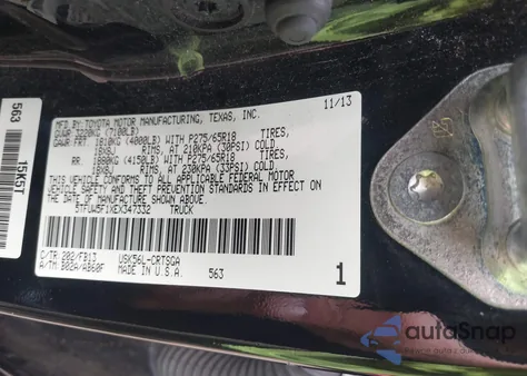 2014 Toyota Tundra Sr5 5.7L V8 from USA, damaged, VIN 5TFUW5F1XEX347332